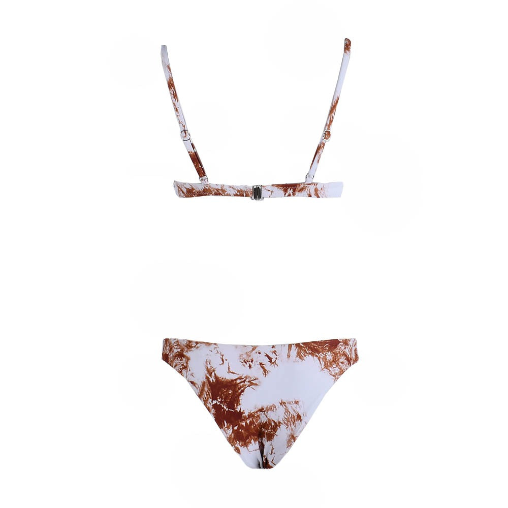 Γυναικείο σετ μπικίνι  Tie dye σε καφέ αποχρώσεις Famous - tasinolakia.com