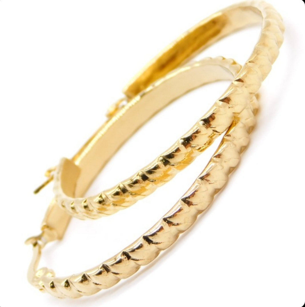 Κρίκοι χρυσοί rope - tasinolakia.com