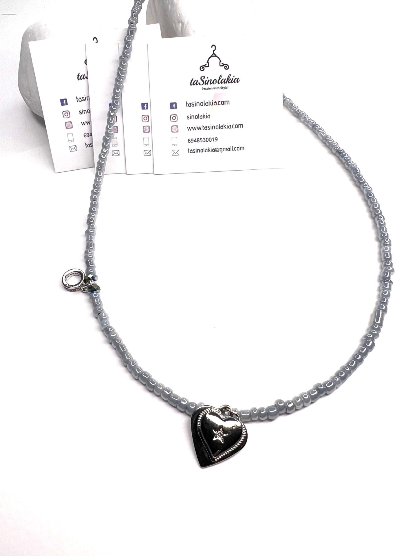 Κολιέ Merlina Heart hanmade - tasinolakia.com