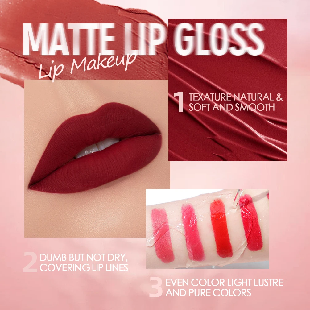 Qibest Sexy Velvet Matte Lip Gloss Liquid Lipgloss Beauty Red Nude Waterproof Long Lasting Lip Stain 4.webp
