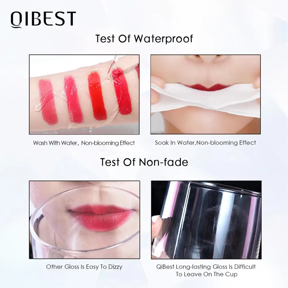 Qibest Sexy Velvet Matte Lip Gloss Liquid Lipgloss Beauty Red Nude Waterproof Long Lasting Lip Stain 5.webp